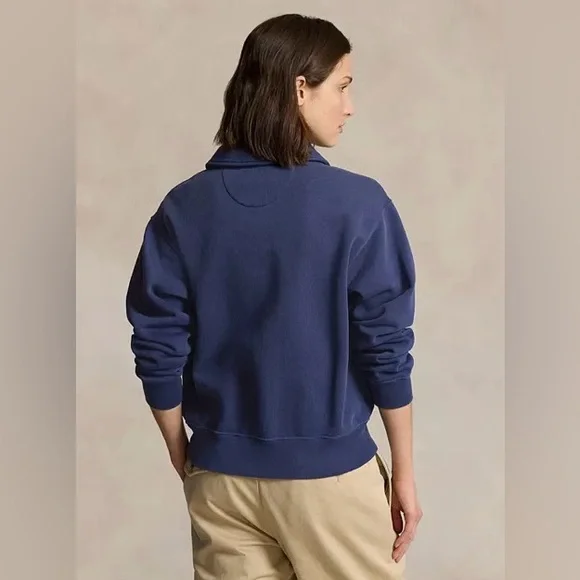 NWT Polo Ralph Lauren Team USA Fleece Quarter-Zip Sweatshirt in Navy